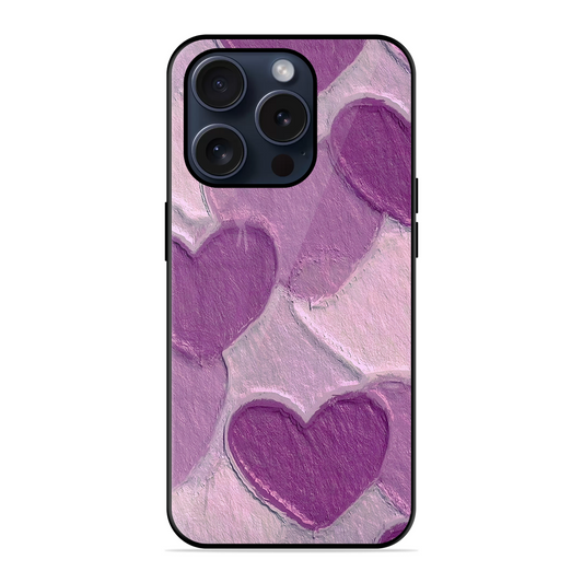 Purple Heart Printed Protective Phone Cover for iPhone 15 Pro Max