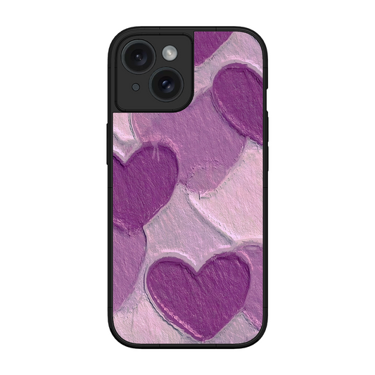 Purple Heart Printed Protective Phone Cover for iPhone 15