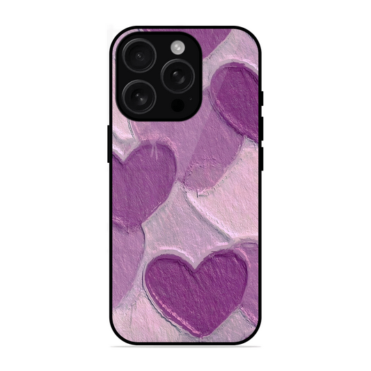 Purple Heart Printed Protective Phone Cover for iPhone 16 Pro