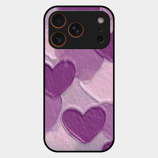 Purple Heart Printed Protective Phone Cover for iPhone 17 Pro