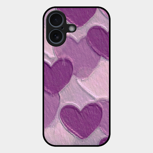 Purple Heart Printed Protective Phone Cover for iPhone 17