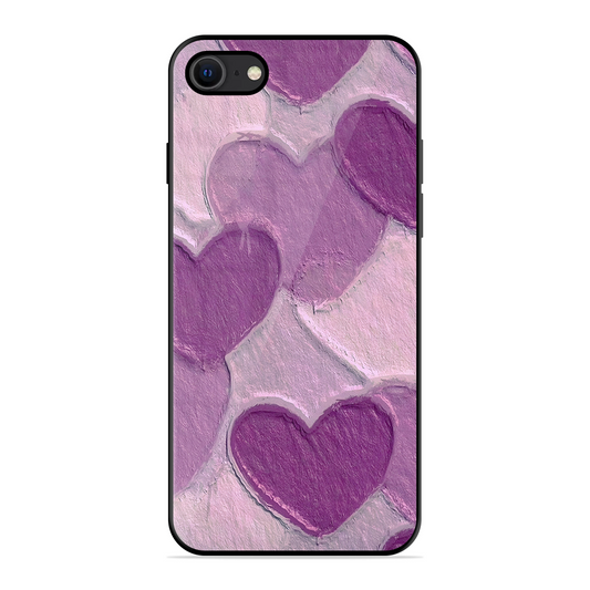 Purple Heart Printed Protective Phone Cover for iPhone SE 2020
