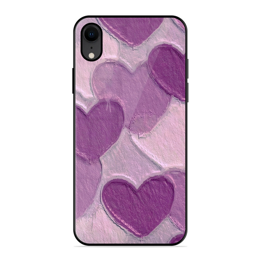 Purple Heart Printed Protective Phone Cover for iPhone XR