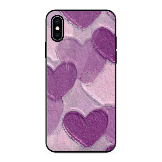 Purple Heart Printed Protective Phone Cover for iPhone XS
