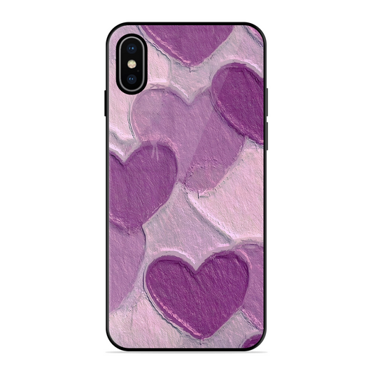 Purple Heart Printed Protective Phone Cover for iPhone X