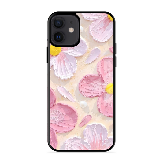 Pink Floral Printed Protective Phone Cover for iPhone 12 Mini