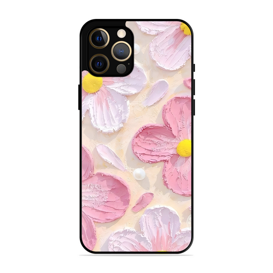 Pink Floral Printed Protective Phone Cover for iPhone 12 Pro Max