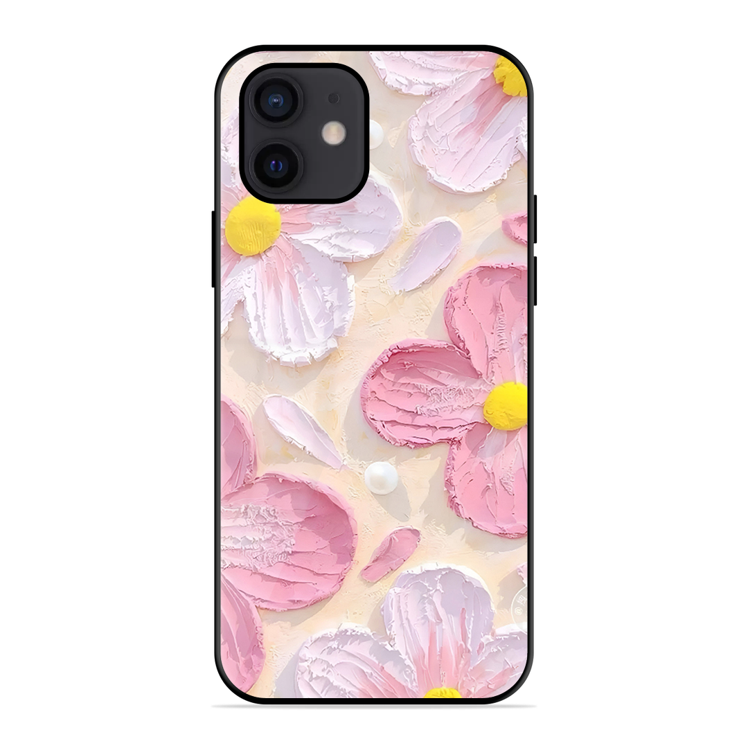 Pink Floral Printed Protective Phone Cover for iPhone 12