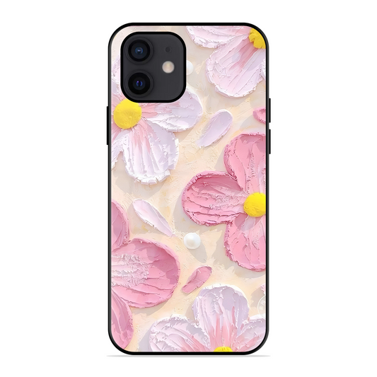 Pink Floral Printed Protective Phone Cover for iPhone 12