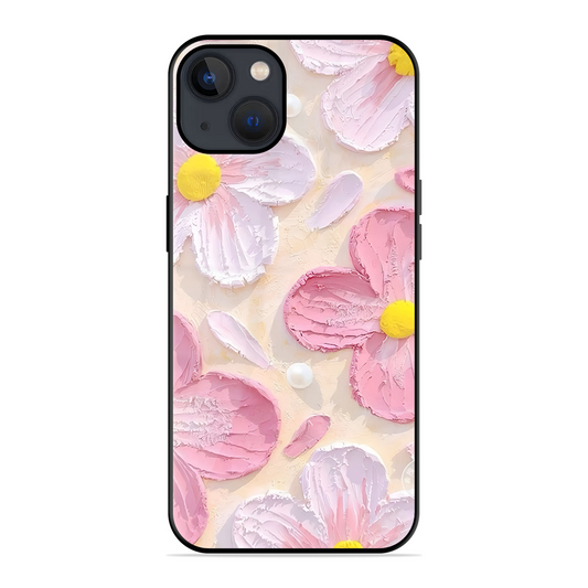 Pink Floral Printed Protective Phone Cover for iPhone 13