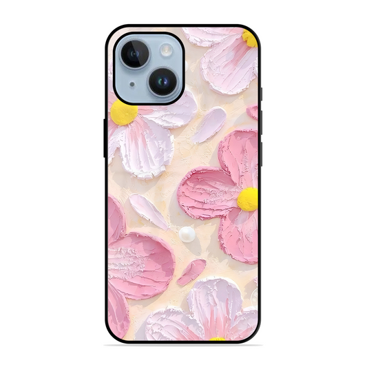 Pink Floral Printed Protective Phone Cover for iPhone 14 Plus