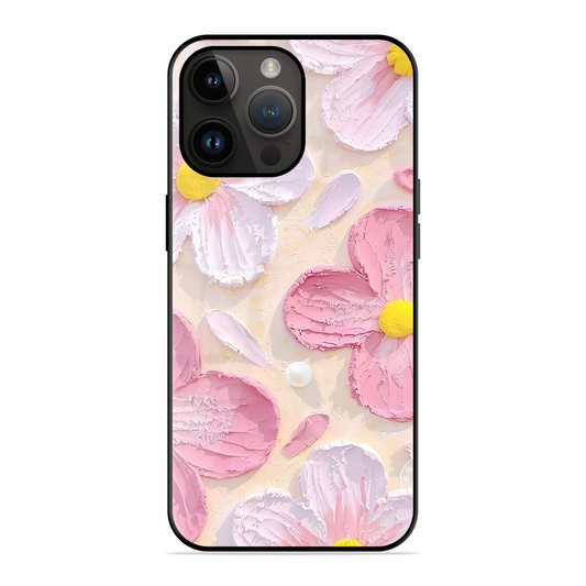 Pink Floral Printed Protective Phone Cover for iPhone 14 Pro Max