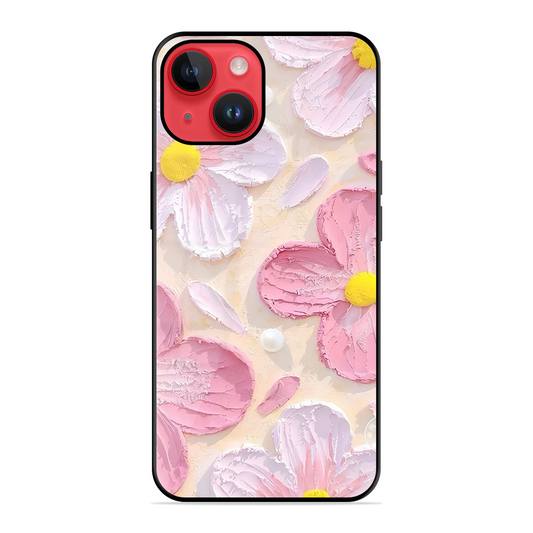 Pink Floral Printed Protective Phone Cover for iPhone 14
