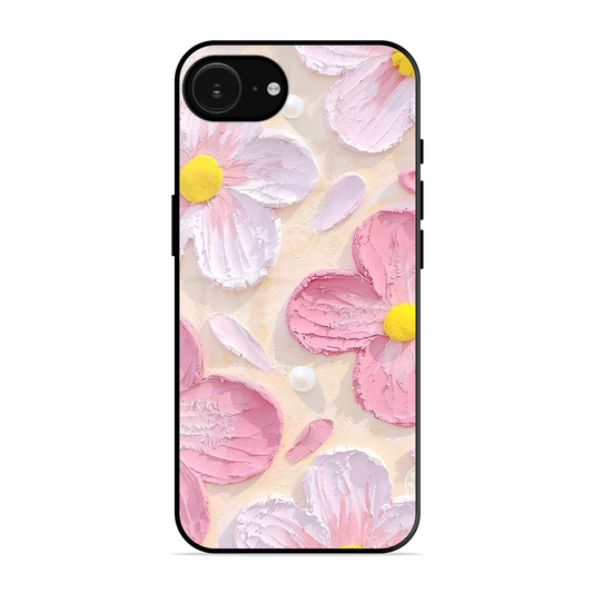 Pink Floral Printed Protective Phone Cover for iPhone 16e