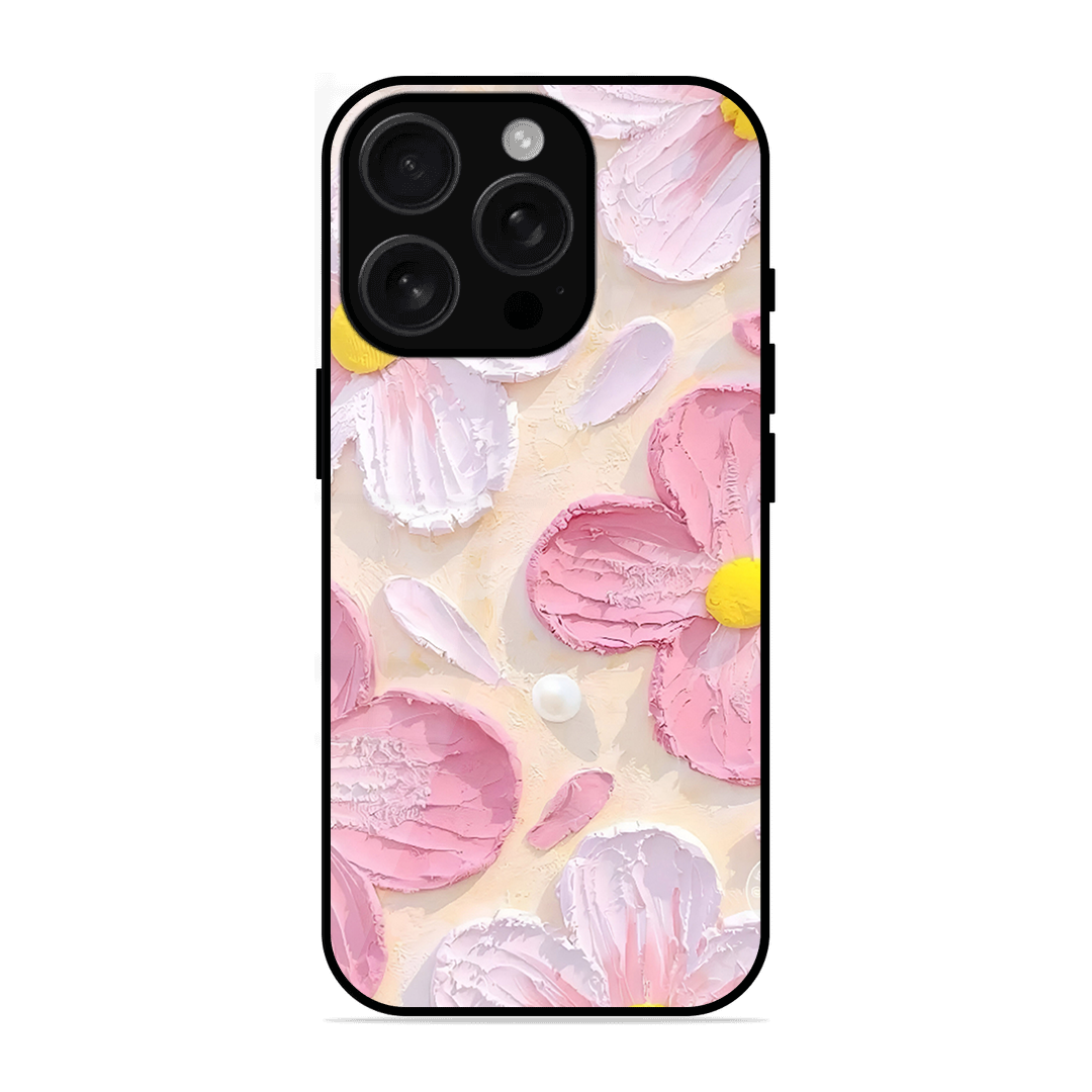 Pink Floral Printed Protective Phone Cover for iPhone 16 Pro Max