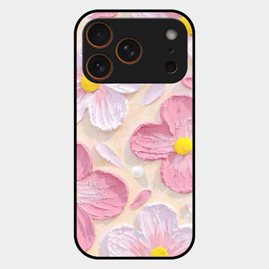 Pink Floral Printed Protective Phone Cover for iPhone 17 Pro