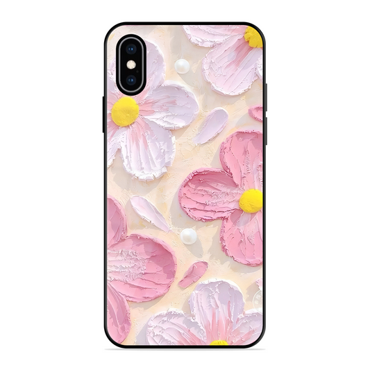 Pink Floral Printed Protective Phone Cover for iPhone XS Max