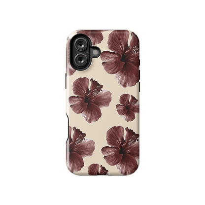 Retro Hybiscus Glossy Armoured Case Dual Layer Protection