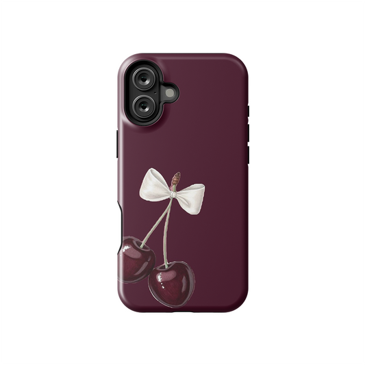 Cherry Bow Glossy Armoured Case Dual Layer Protection