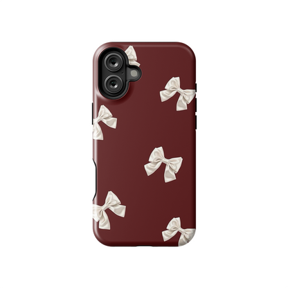Blush Bow Knot Glossy Armoured Case Dual Layer Protection