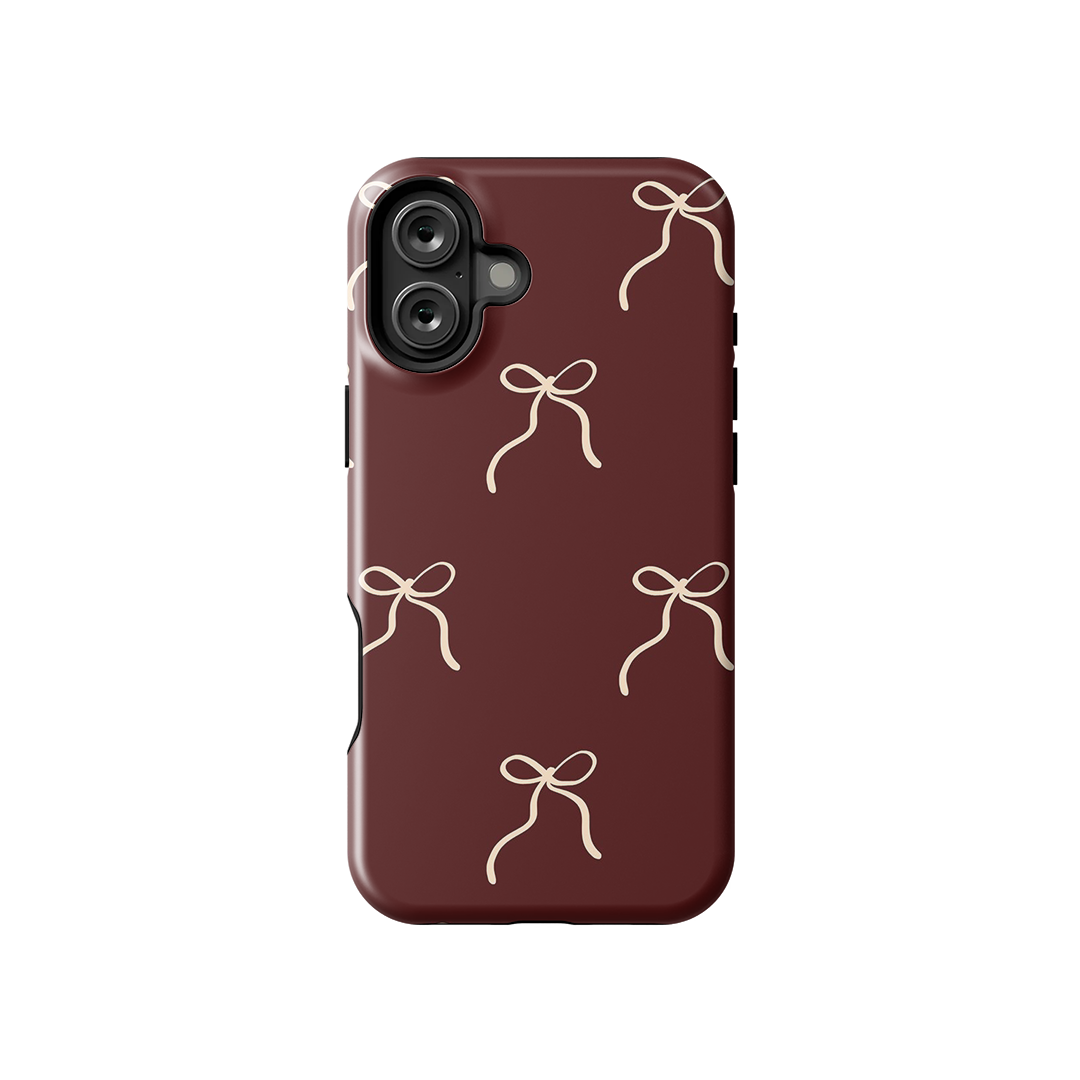 Blush Knot Bow Glossy Armoured Case Dual Layer Protection