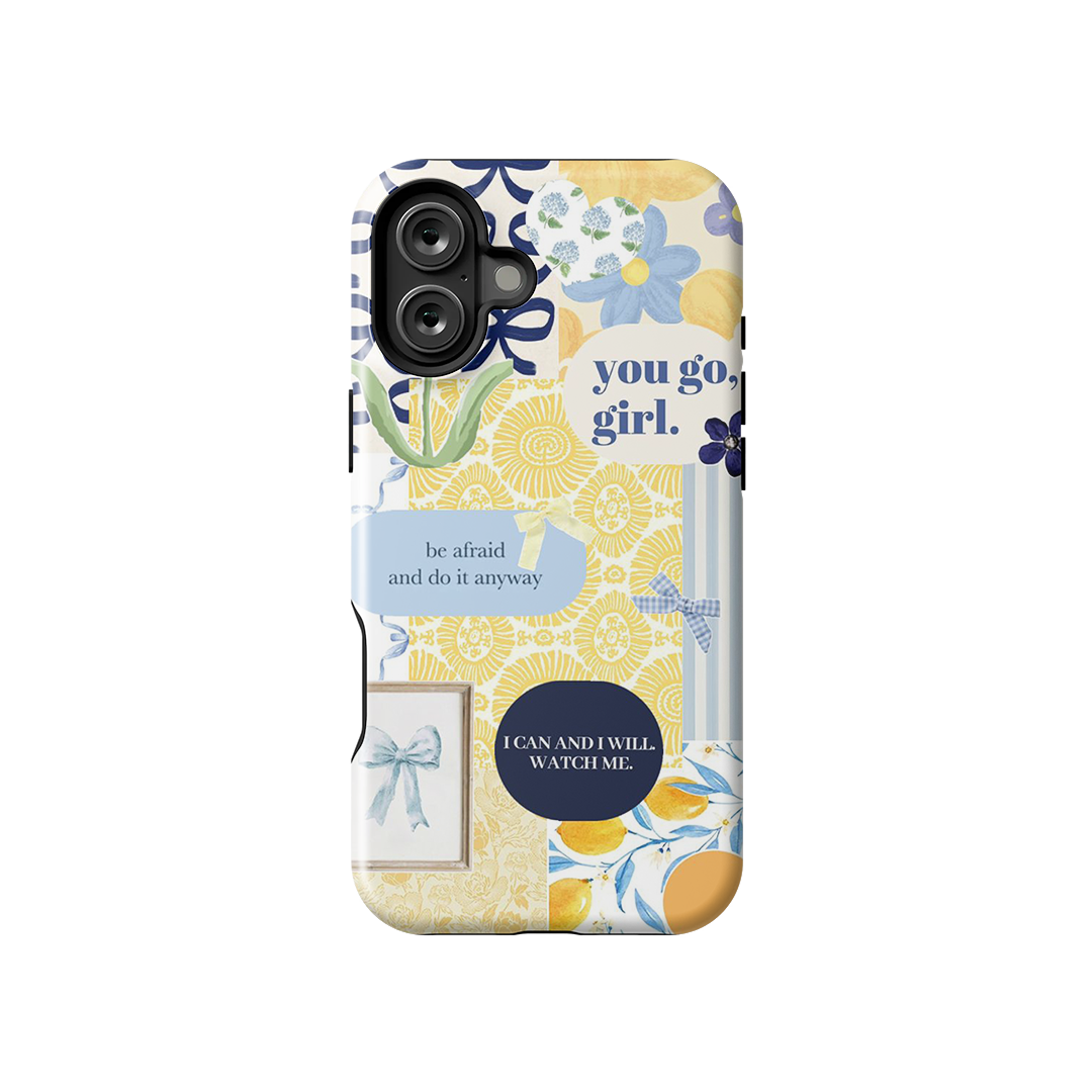 You Go Girl Yellow Armoured Case Dual Layer Protection