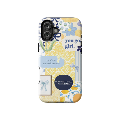 You Go Girl Yellow Armoured Case Dual Layer Protection