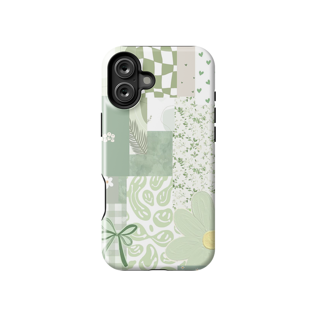 Collage Green Pastel Armoured Case Dual Layer Protection