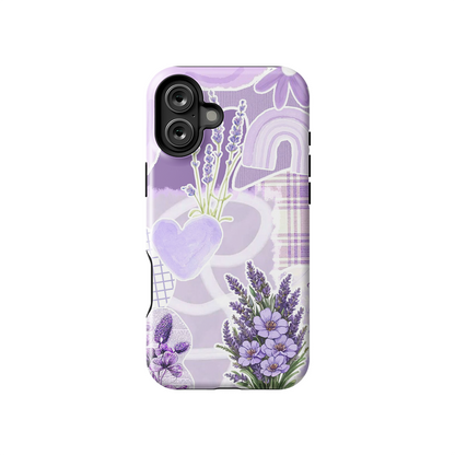 Lilac Floral Lavendar Armoured Case Dual Layer Protection