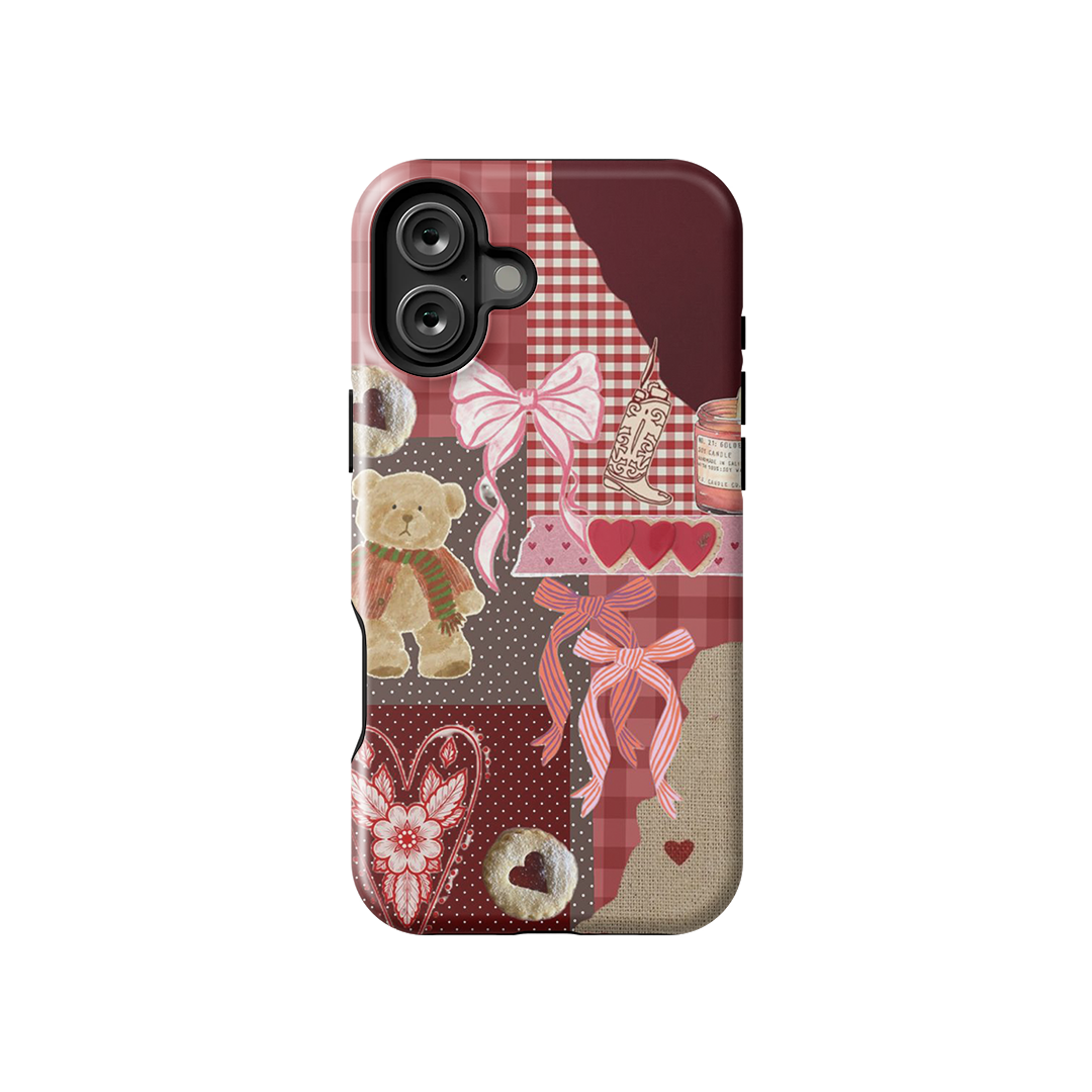 Maroon Collage Pastel Armoured Case Dual Layer Protection