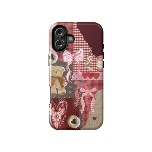 Maroon Collage Pastel Armoured Case Dual Layer Protection