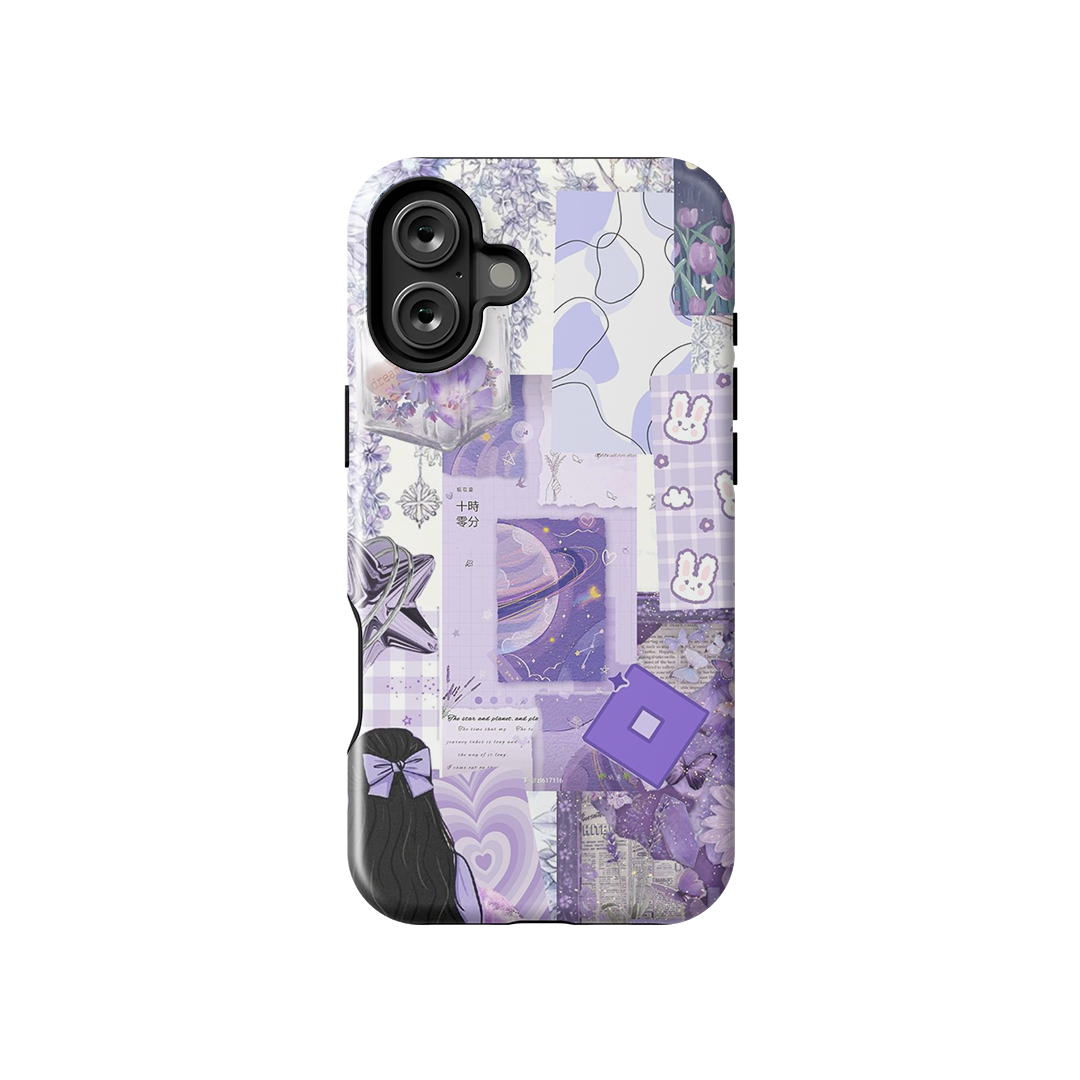 Purple Collage Pastel Armoured Case Dual Layer Protection