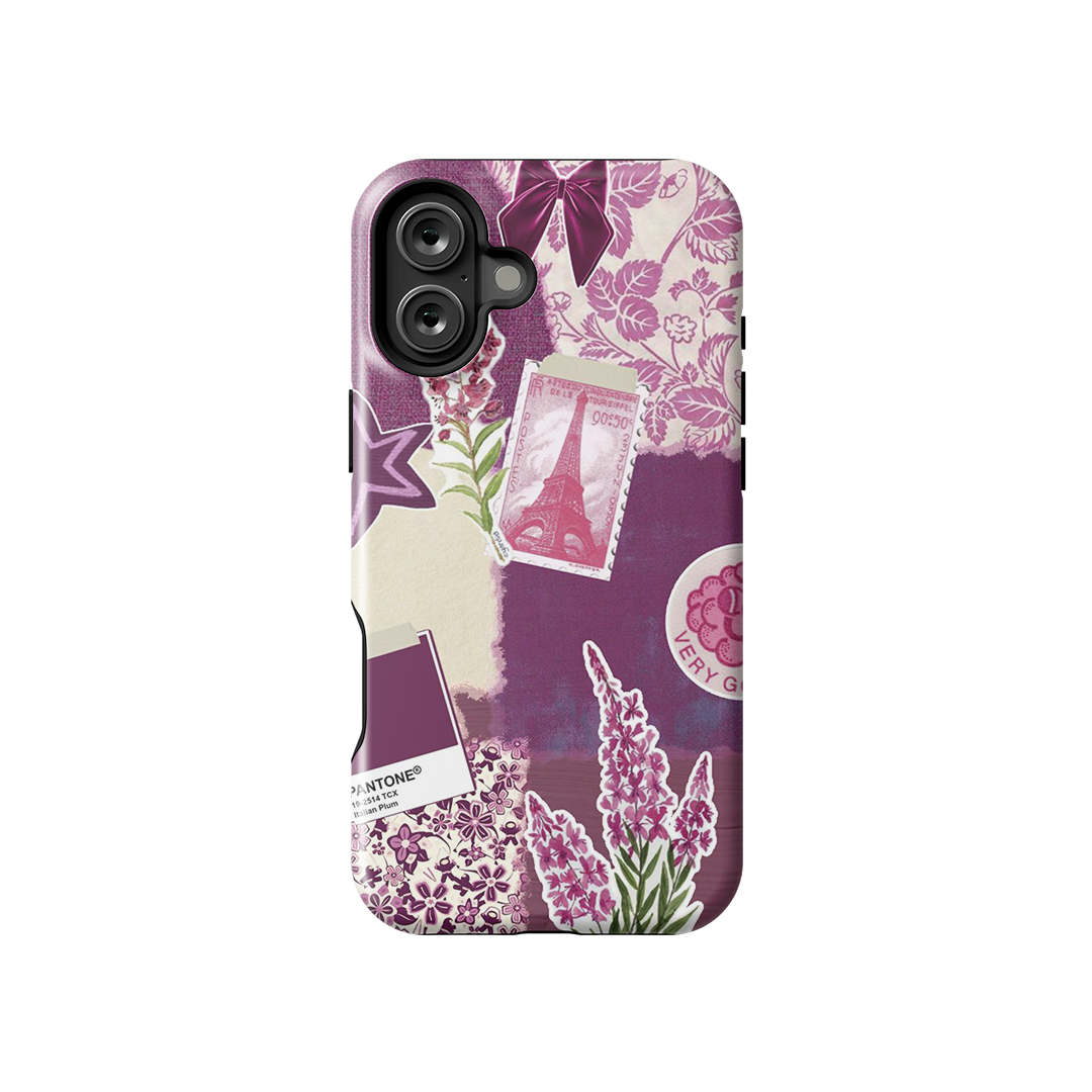 Maroon Collage Pastel Armoured Case Dual Layer Protection