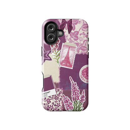 Maroon Collage Pastel Armoured Case Dual Layer Protection