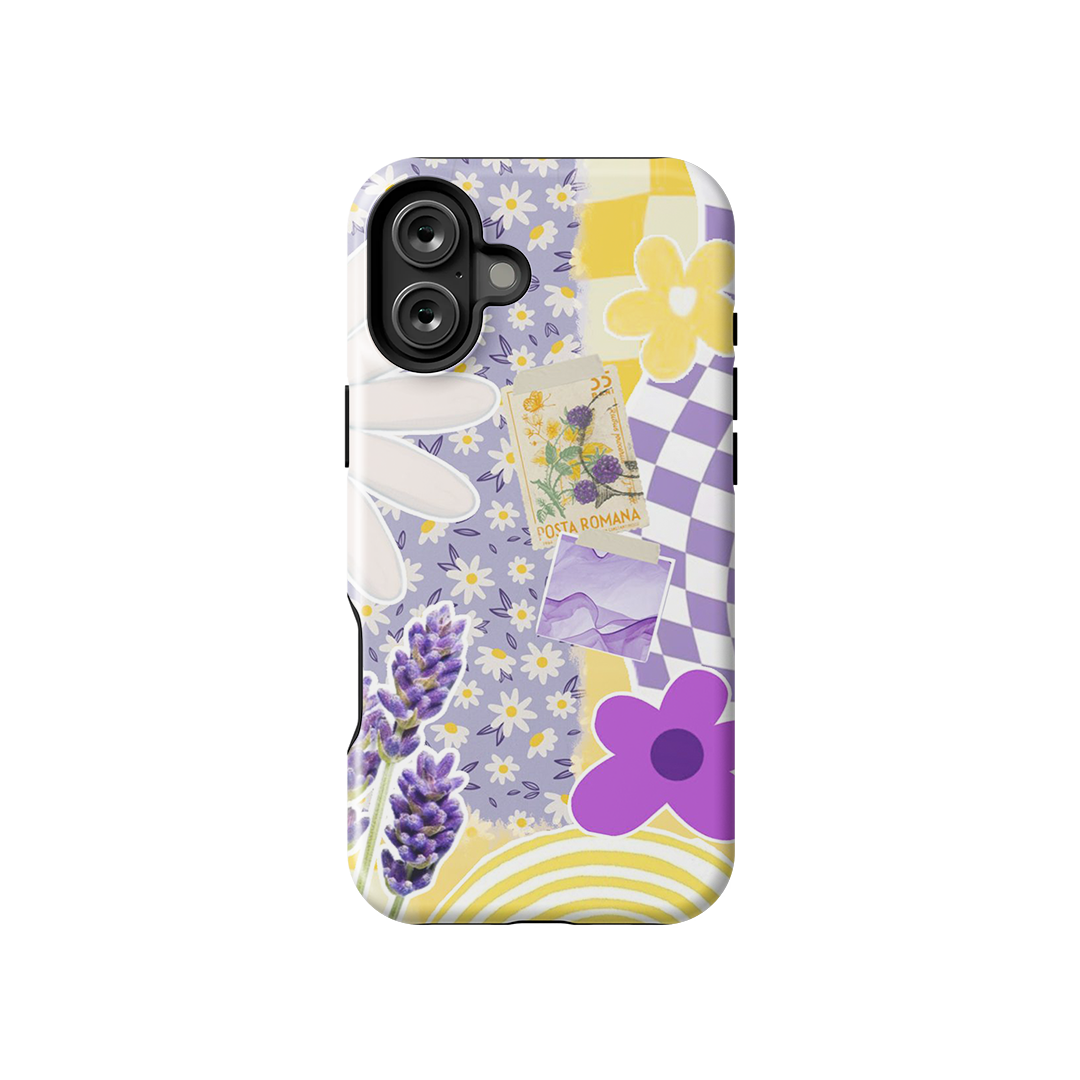 Checked Purple Armoured Case Dual Layer Protection