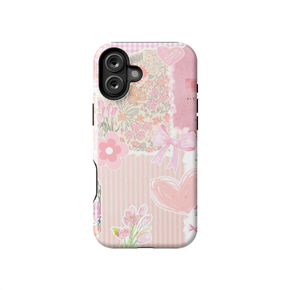 Peach Strip Pastel Armoured Case Dual Layer Protection