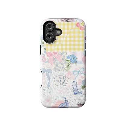 Checked Yellow Armoured Case Dual Layer Protection