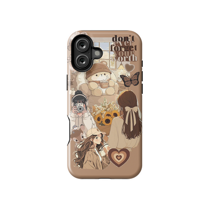 Worthy Girl Glossy Armoured Case Dual Layer Protection