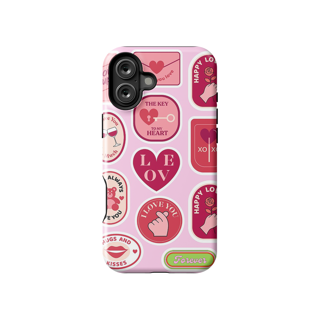 Red Love Armoured Case Dual Layer Protection