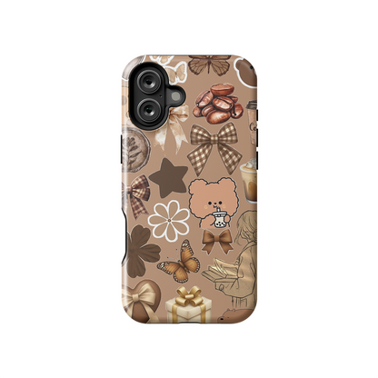 Bowtie & Bear Glossy Armoured Case Dual Layer Protection