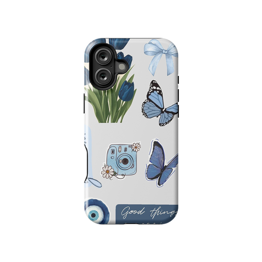 Pastel Butterflies Glossy Armoured Case Dual Layer Protection