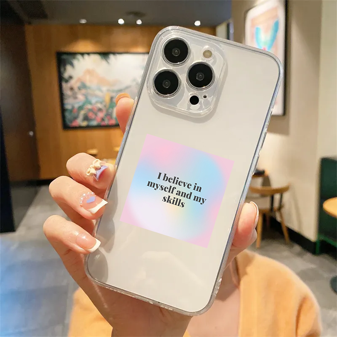 I Believe in My Self and My Skills Pastel Clear Silicone Case