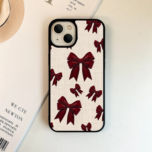 Kadhi Bow Blush Burgundy Printed Protective Case