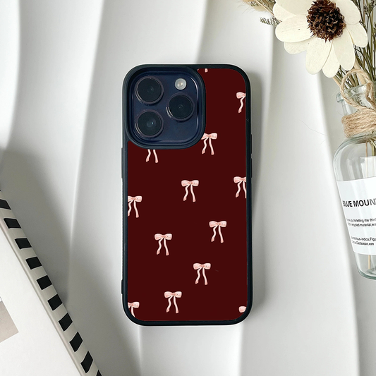 Bow Affair Blush Burgundy Printed Protective Case