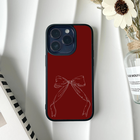 Shadow Bow Blush Burgundy Printed Protective Case