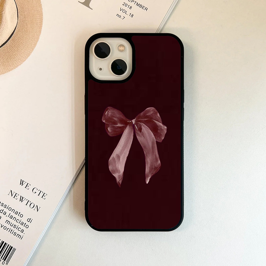 Candy Bow Blush Burgundy Printed Protective Case