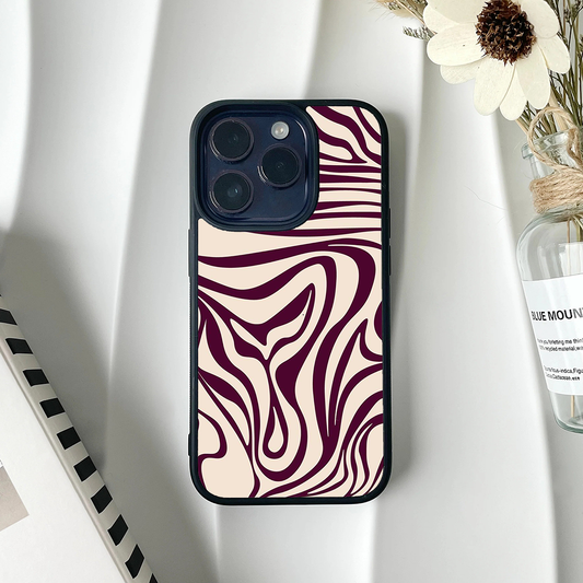 Retro Swirl Bloom Blush Burgundy Printed Protective Case