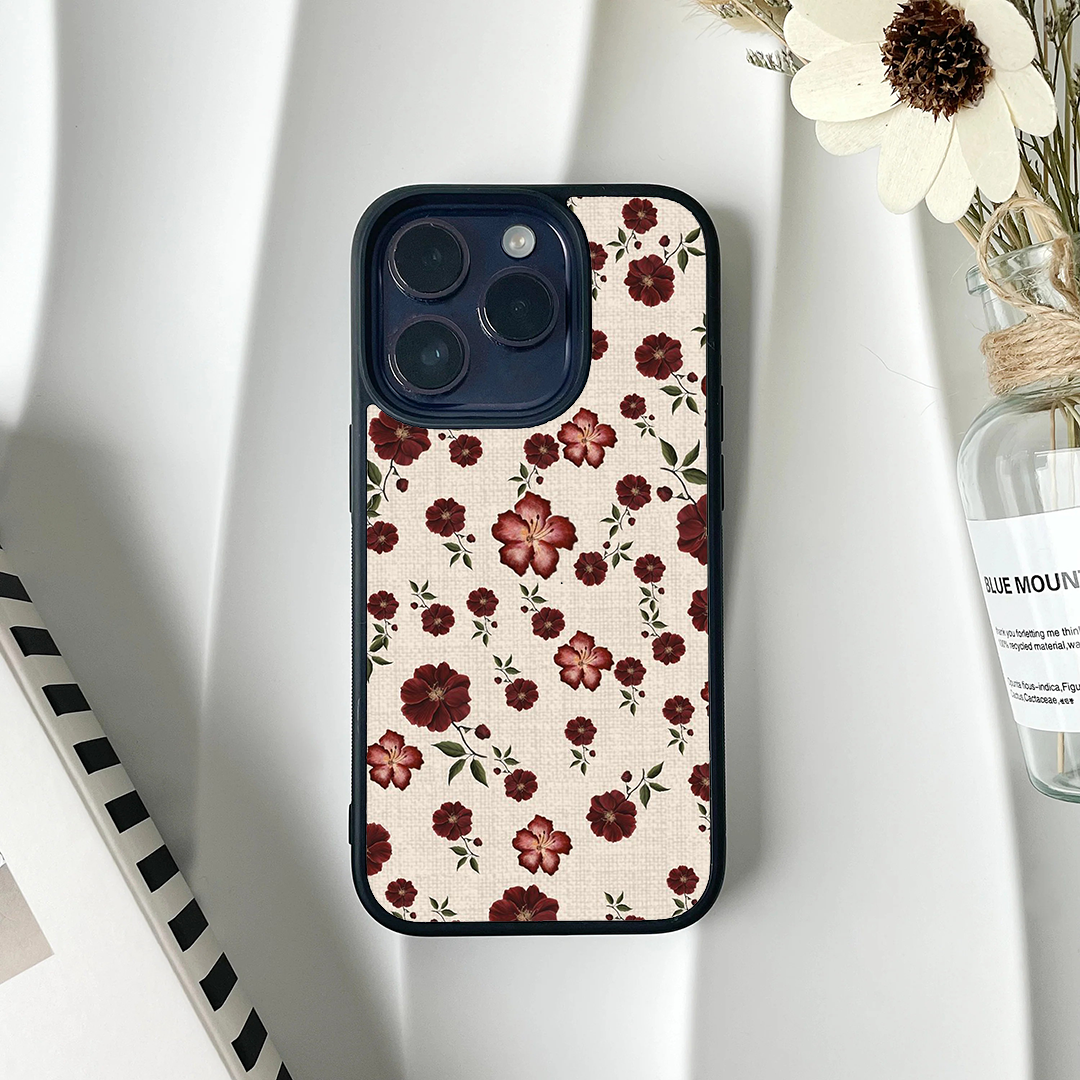 Sweater Hybiscus Burgundy Printed Protective Case