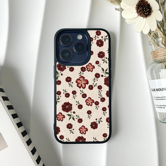 Sweater Hybiscus Burgundy Printed Protective Case