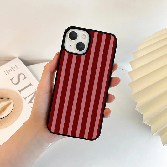 Stripes Blush Burgundy Printed Protective Case